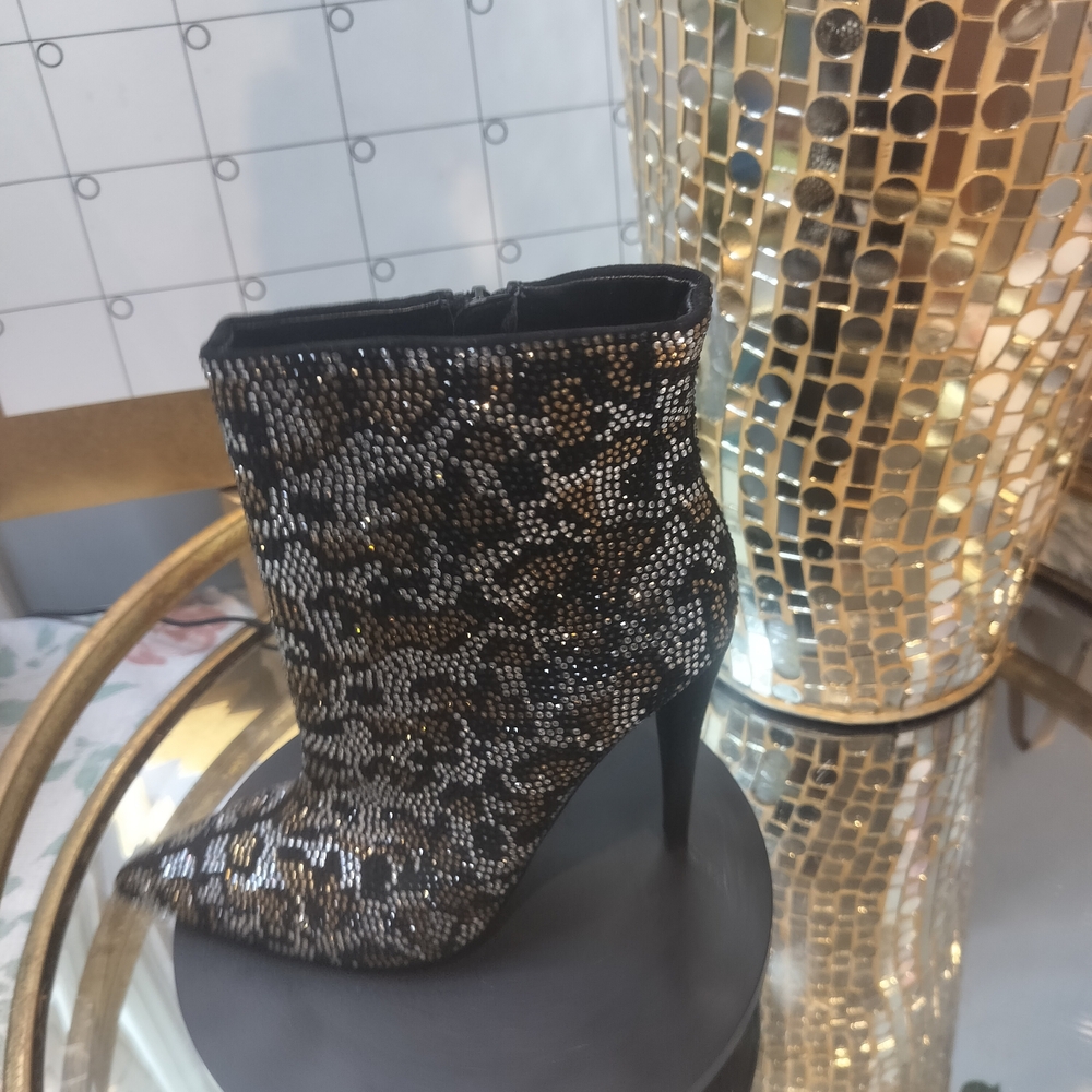 Elegant Black and Gold Ankle Boots
